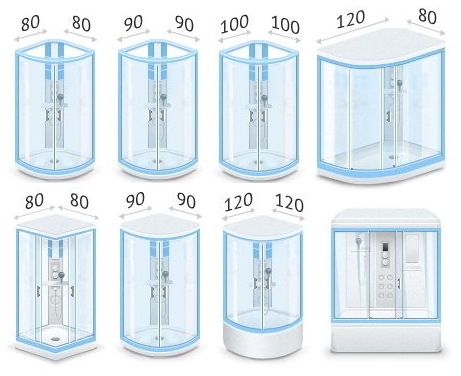 Наиболее популярные конфигурации душевых кабин